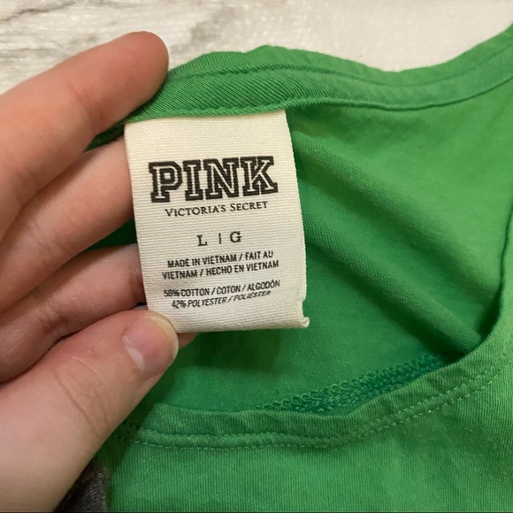 Victoria’s Secret PINK Irish Kiss Green Sleeveless Athletic Workout Y2K Top - Picture 6 of 10